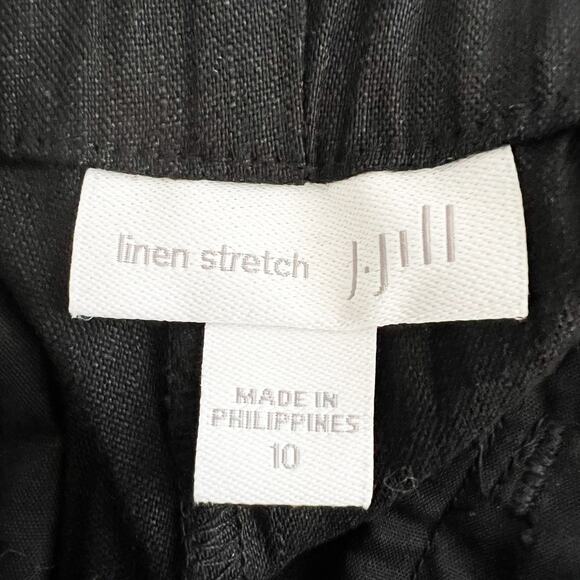 J.Jill Linen Pants Womens 10 Stretch Minimalist Elastic Wide Leg Coastal Boho - Picture 4 of 6